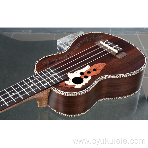 Fishbone wood strip edging ukulele